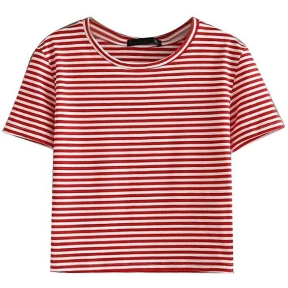 Red striped crop top